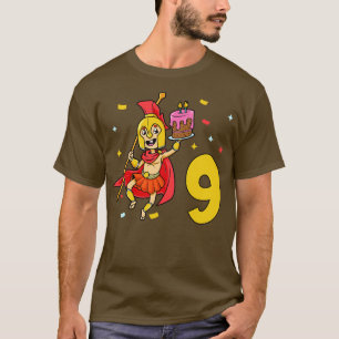 T-shirt J'ai 9 ans avec un anniversaire de enfant spartiat