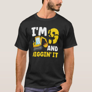 T-shirt J'ai 9 ans et je creuse le 9° anniversaire de nais