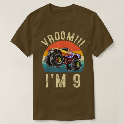 T-shirt J'ai 9 ans Vroom 9e Anniversaire de fête Voiture (Design devant)