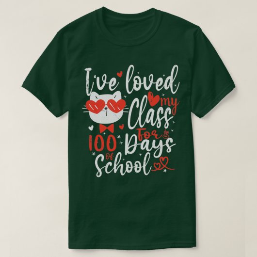T-shirt J'Ai Aimé Ma Classe Pour 100 Jours D'Amour Chat À (Design devant)
