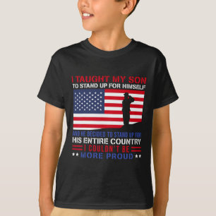 T-shirt J'ai appris à mon fils à se tenir debout fière mèr
