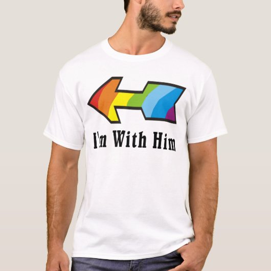 T-shirt J'ai avec lui - raison de flèche d'arc-en-ciel (Devant)