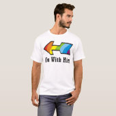 T-shirt J'ai avec lui - raison de flèche d'arc-en-ciel (Devant entier)