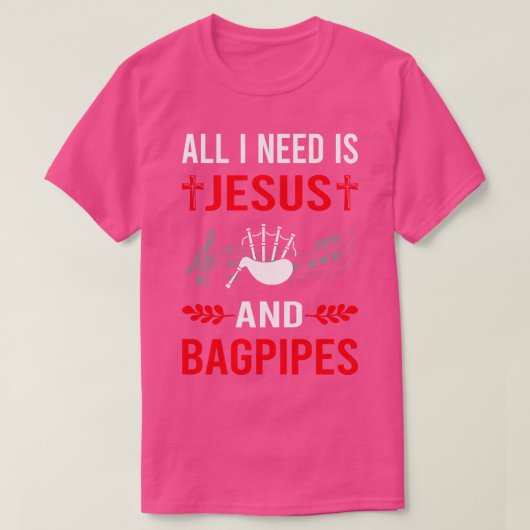 T-shirt J'Ai Besoin De Jésus Et Bagpipe Bagpipes Bagpiper (Design devant)