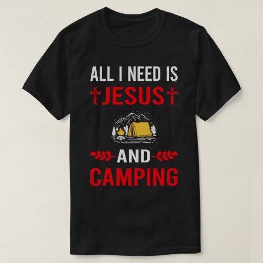 T-shirt J'Ai Besoin De Jésus Et Camping Camping Camper (Design devant)