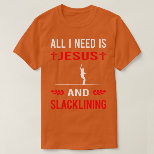 T-shirt J'Ai Besoin De Jésus Et Slackline Slackliner (Design devant)
