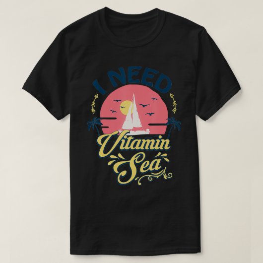 T-shirt J'ai besoin de la mer de vitamine (Design devant)