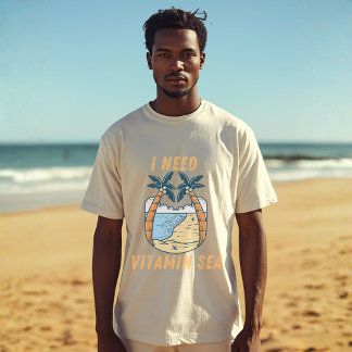 T-shirt J'ai besoin de la mer vitaminée | Citation de l'oc