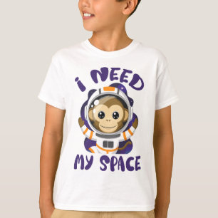 T-shirt J'ai Besoin de Mes Enfants Singes Astronautes de l