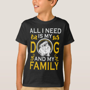 T-shirt J'Ai Besoin De Mon Bulldog Et De Ma Famille
