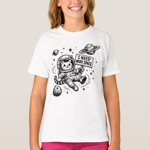 T-shirt J'ai Besoin De Plus D'espace Drôle Chat Astronaute
