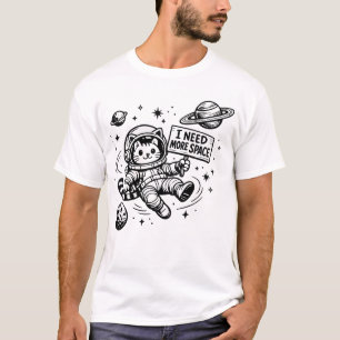 T-shirt J'ai Besoin De Plus D'espace Drôle Chat Astronaute