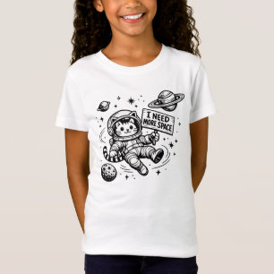 T-Shirt J'ai Besoin De Plus D'espace Drôle Chat Astronaute
