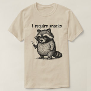 T-shirt J'Ai Besoin De Snacks Raccoon Animal amusant de