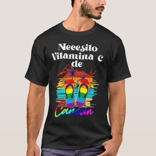 T-shirt J'ai besoin de vitamine C Cancun Mexique Vacances  (Devant)