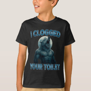 T-shirt J'ai bouché vos toilettes Drôle de mème de loup al