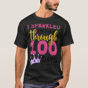 T-shirt J'ai brillé mon chemin à travers 100 jours d'école