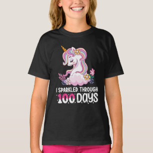 T-shirt J'ai Brillé Pendant 100 Jours D'école Licorne