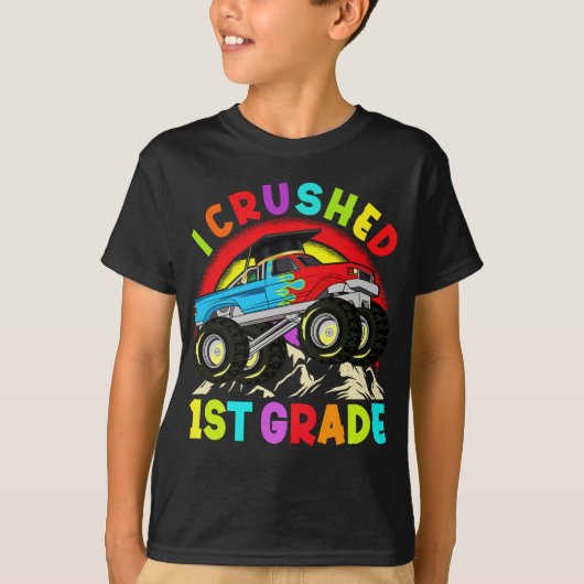 T-shirt J'ai broyé la 1ère classe Monster Truck Graduation (Devant)