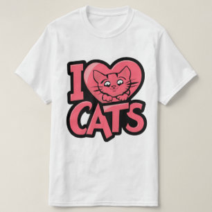 T-shirt J'ai coeur chats chemise - J'ai coeur chats J'aime
