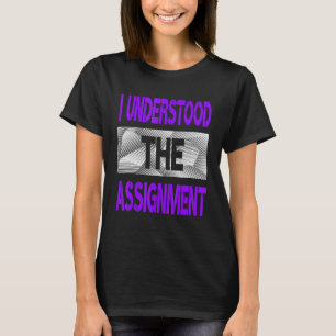 T-shirt J'Ai Compris L'Affectation Couleur Violet Graphiqu