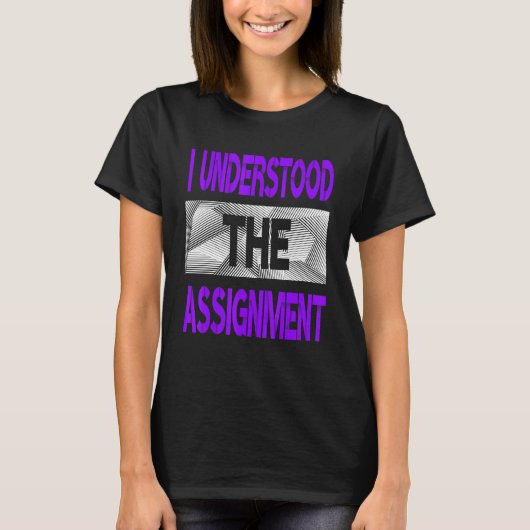 T-shirt J'Ai Compris L'Affectation Couleur Violet Graphiqu (Devant)