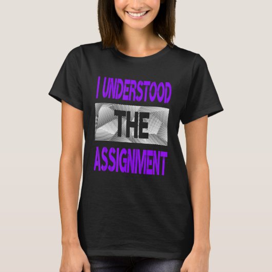 T-shirt J'Ai Compris L'Affectation Couleur Violet Graphiqu (Devant)