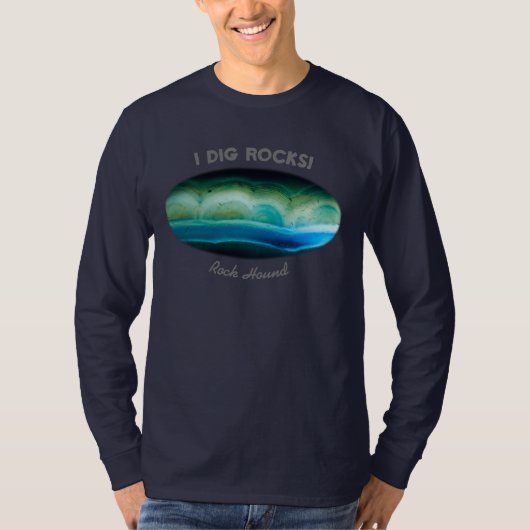 T-shirt J'Ai Creusé Des Rochers ! Roche Hound Bleu Vert Ag (Devant)