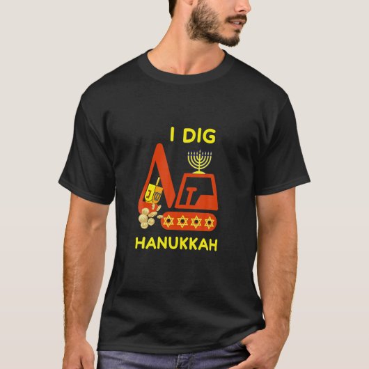 T-shirt J'Ai Creusé Hanoukka Crane Construction Enfants Ch (Devant)