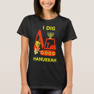 T-shirt J'Ai Creusé Hanoukka Crane Construction Kids Chanu