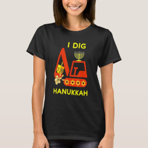 T-shirt J'Ai Creusé Hanoukka Crane Construction Kids Chanu