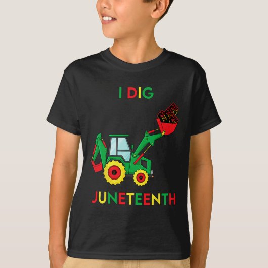 T-shirt J'Ai Creusé JunetDix Poings Tractor Fun Toddler Bo (Devant)