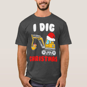 T-shirt J'ai creusé Noël Backhoe Construction Vehicle Back