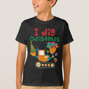 T-shirt J'ai creusé Noël Excavateur de construction Garçon