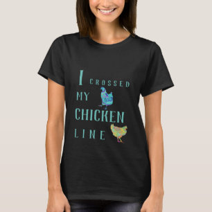 T-shirt J'ai croisé ma ligne art animal coloré de poulet