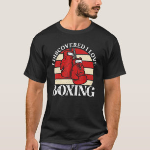 T-shirt J'ai découvert que j'aime la boxe Boxing Retro Vin