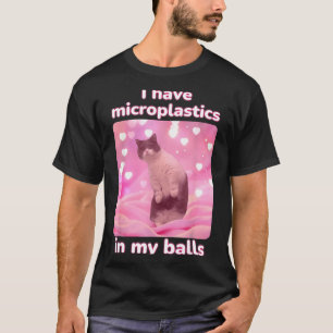 T-shirt J'ai des microplastiques dans mon chat rose Mème d