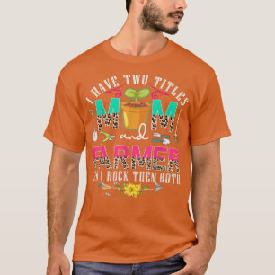 T-shirt J'Ai Deux Titres Maman Et Farmer Cute Leopard Flow