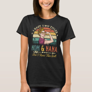 T-shirt J'Ai Deux Titres Maman Et Nana Femmes Leopard Vint