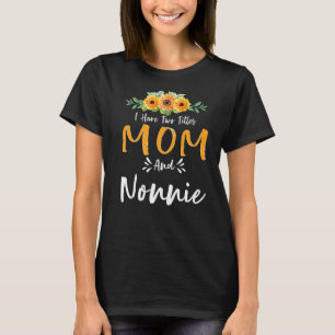 T-shirt J'Ai Deux Titres Maman Et Nonnie Floral Grandma Mo