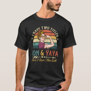 T-shirt J'Ai Deux Titres Maman Et Yaya Femmes Leopard Vint