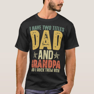 T-shirt J'ai deux titres papa et grand-père et moi geek ro