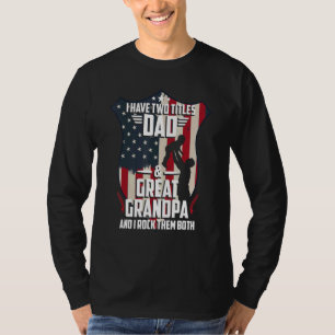 T-shirt J'Ai Deux Titres Papa Et Grand-Père Hommes Usa Fl