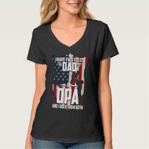 T-shirt J'Ai Deux Titres Papa Et Opa Men Drapeau Américain