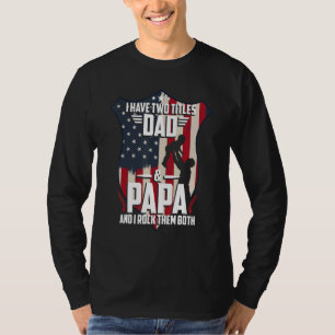 T-shirt J'Ai Deux Titres Papa Et Papa Hommes Drapeau Améri
