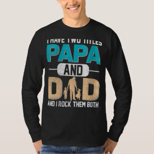 T-shirt J'Ai Deux Titres Papa Et Papa Vintage Garçon Fa Fa