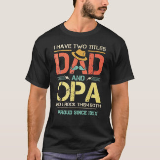 T-shirt J'ai deux titres Papa et Papi