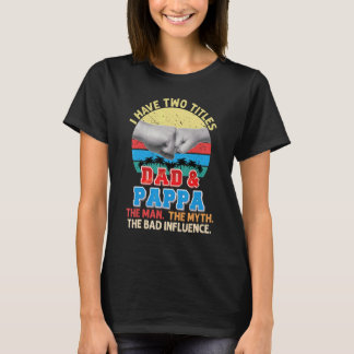 T-shirt J'Ai Deux Titres Papa Et Pappa L'Homme Mythe Mauva