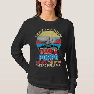 T-shirt J'Ai Deux Titres Papa Et Poppo L'Homme Mythe Mauva