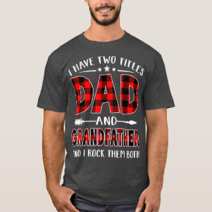 T-shirt J'Ai Deux Titres Papa & Grand-Père Rouge Plaid Fat